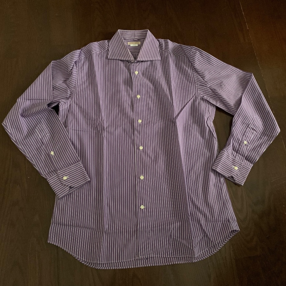 FREDI CARUSO Men's woven long sleeves striped shirt